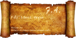 Földesi Anna névjegykártya