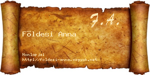 Földesi Anna névjegykártya