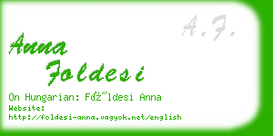 anna foldesi business card